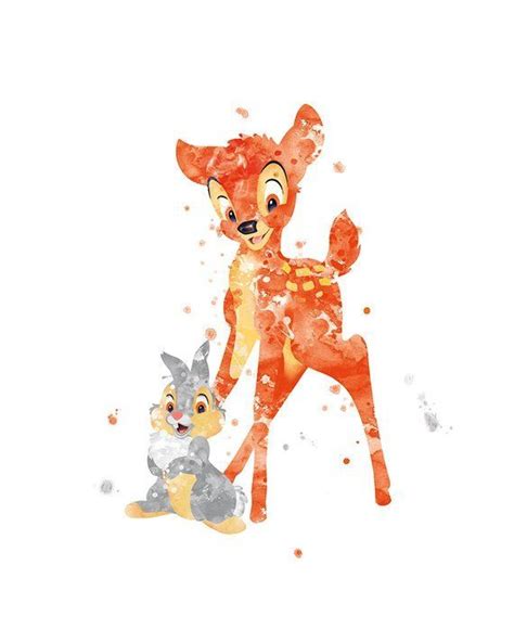 Bambi And Thumper Bambi Print Bambi Printable Painting Watercolor Disney Print Disney Bambi ...