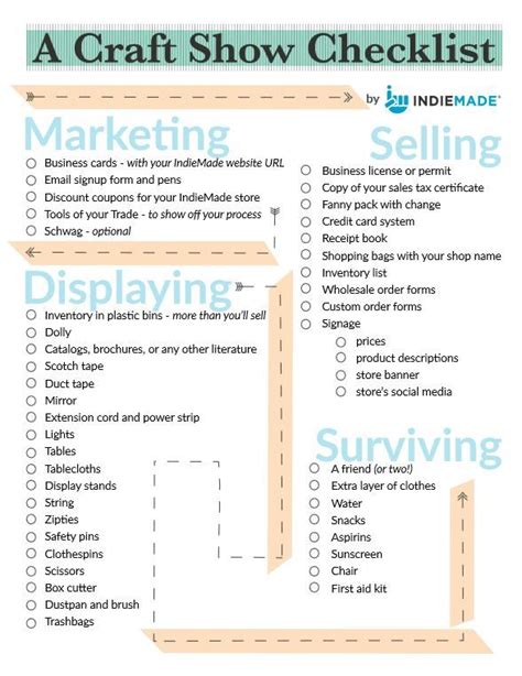 Don't forget a thing. Download our free Craft Show Checklist before you ...