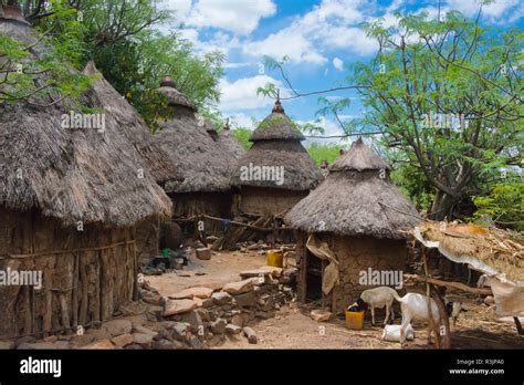 Konso Cultural Landscape (UNESCO World Heritage Site), village houses ...