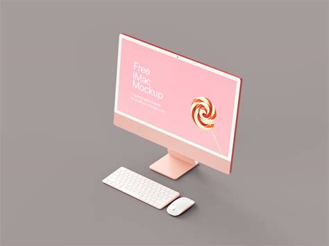 Pink iMac 24? 2022 Mockup Set | Free PSD Templates