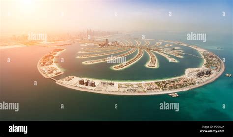 Aerial view of artificial palm island in Dubai. Panoramic view Stock Photo - Alamy