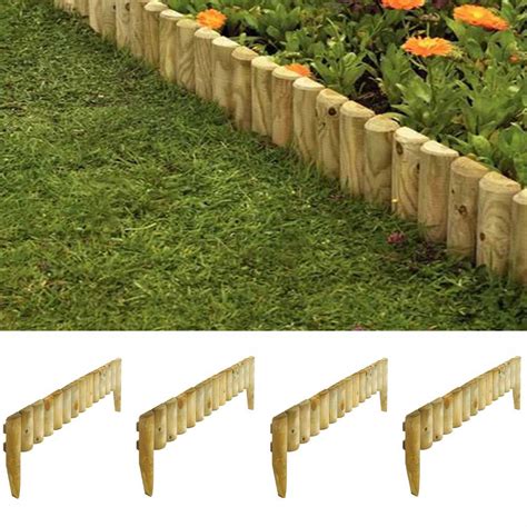 Wooden 12″ Garden Border Fence, Edging 4 Pack – Pure Garden Buildings