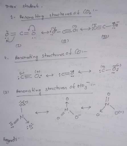 Write the resonance structures for CO2, CO and NO3- - Chemistry ...