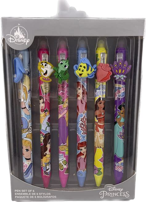 Disney Pen Set - Disney Princesses with Charms - Set of 6