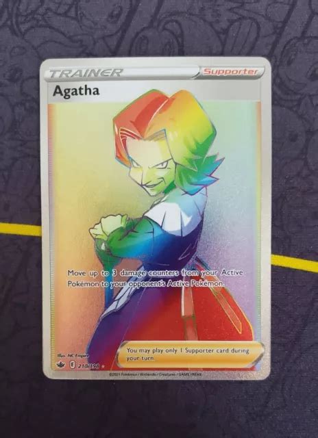 POKEMON TCG AGATHA 210/198 Trainer Chilling Reign Rainbow Holo Secret Rare NM $6.71 - PicClick CA