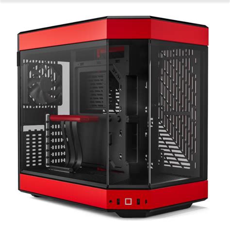 Hyte Gaming PC Case Y60 Red, ATX, Panoramic Glass 3 Pieces, 3 Fans Included, Red Color