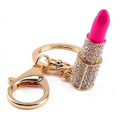 Lipstick Rhinestone Crystal Bagcharm/Keychain | Womens jewelry rings, Pink pendants, Crystal ...