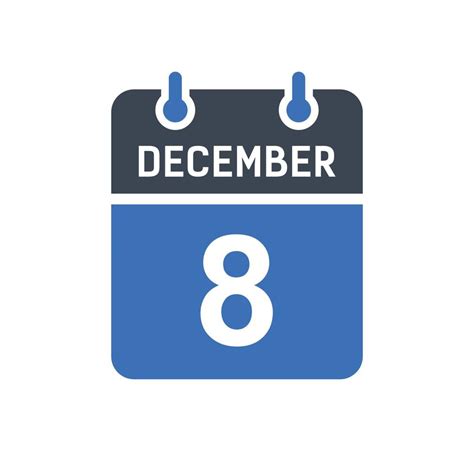 December 8 Calendar Date Icon 5260499 Vector Art at Vecteezy