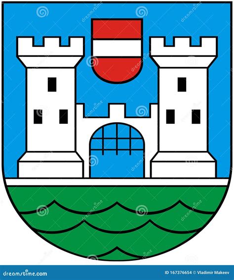 Coat of Arms of the City of Wels. Austria Stock Illustration - Illustration of background, wels ...