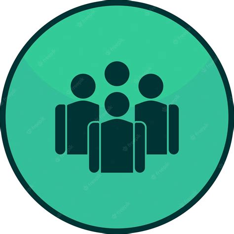 Premium Vector | A green circle with a black icon of people.