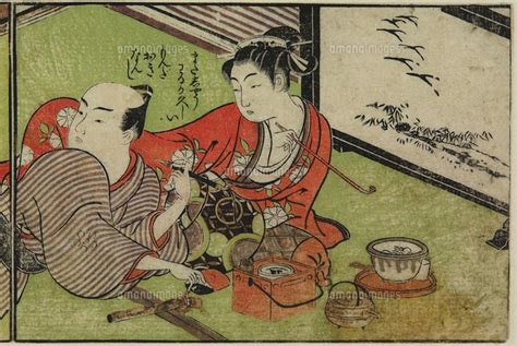 Woodblock print, Japan; by Suzuki Harunobo (1725 - 70)[20048005298]の写真素材・イラスト素材｜アマナイメージズ