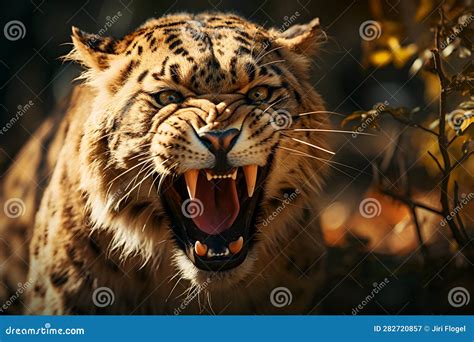 Stalking Jaguar Values Teeth - AI Generated Stock Illustration ...