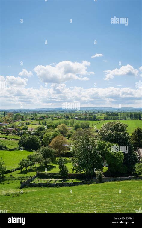 Somerset Levels landscape in the English countryside, Somerset, England ...