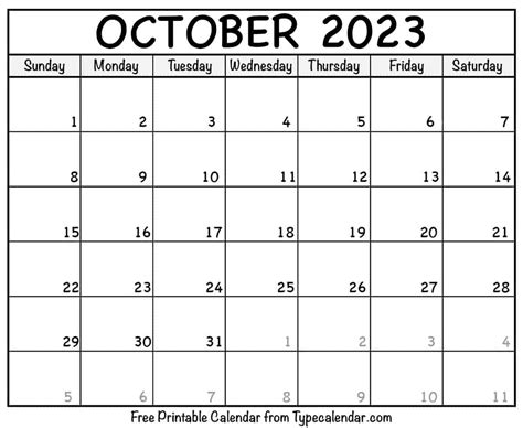 Free Printable October 2023 Calendars - Download