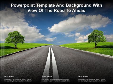 Template And Background With View Of The Road To Ahead Ppt Powerpoint ...