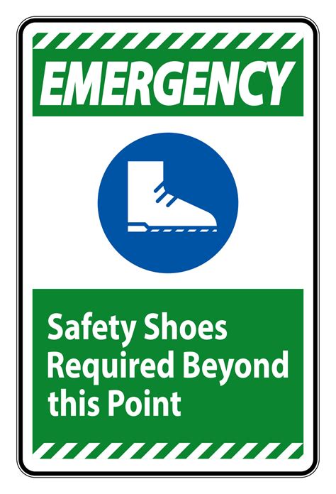 Emergency Sign Safety Shoes Required Beyond This Point 3611779 Vector ...