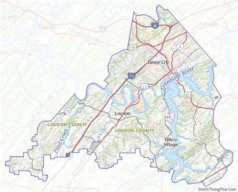 Map of Loudon County, Tennessee