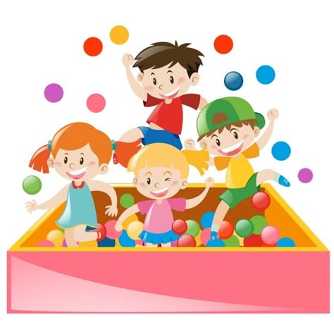 Niños jugando con pelotas | Vector Gratis