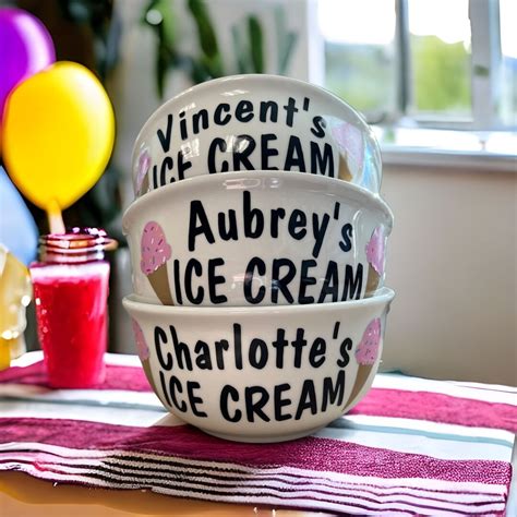 Personalized Ice Cream Bowl Ice Cream Bowl With Name - Etsy