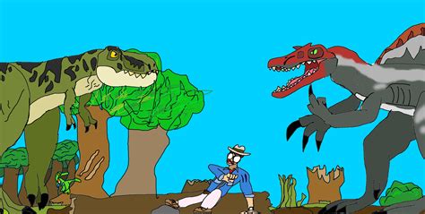 T-rex vs Spinosaurus by DariussShark on DeviantArt