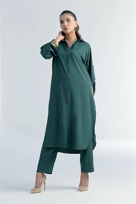 Persian Green Buttoned Dress– Peach Republic