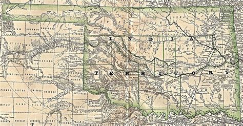 Map of Indian Territory (Oklahoma) Map 1884 - mapa.owje.com