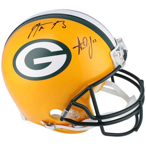 Aaron Rodgers & Aaron Jones Green Bay Packers Autographed Riddell ...