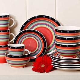 Gibson Home Casa Stella Dinnerware Set, Red, 16-piece | LAVORIST