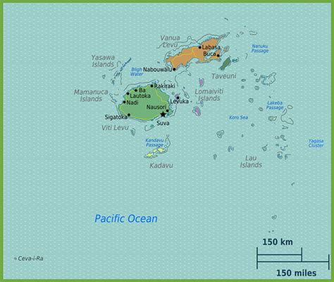 Political map of Fiji - Ontheworldmap.com