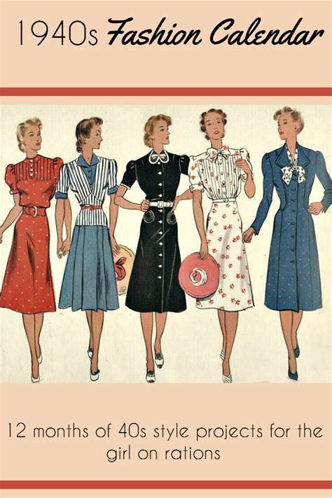 The 40s Fashion Calendar / Va-Voom Vintage | Vintage Fashion, Hair Tutorials and DIY Style