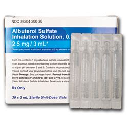 Nebulized Albuterol packaging