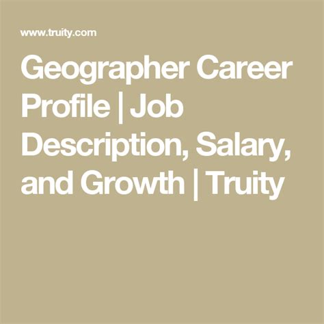 Geographer Career Profile | Job Description, Salary, and Growth ...