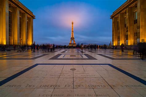 Eiffel Tower seen from Trocadero in Paris. Photograph by George Afostovremea