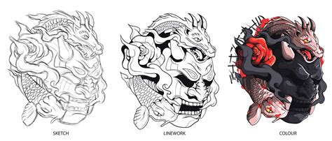 Japanese Samurai Mask Illustration :: Behance