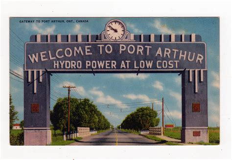 Postcard. Welcome to Port Arthur Hydro Power at low cost. Ontario ...