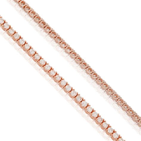 14 ctw Women's Diamond Tennis Chain 14k Rose Gold - Milon - Luxury Jewelry