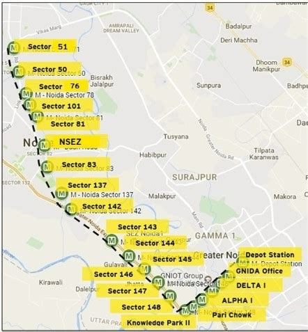 Aqua line Metro Route: Route Map, Fare, Timing, and Stations