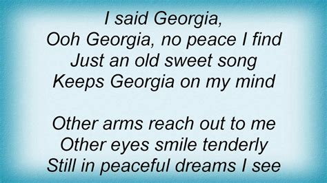 Ray Charles - Georgia On My Mind Lyrics - YouTube