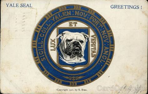 Yale University Seal and Mascot College Seals Postcard