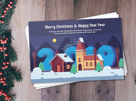 New Year Greeting Card Template by PrintMe on Dribbble