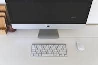 Free stock photo of apple, computer, desk