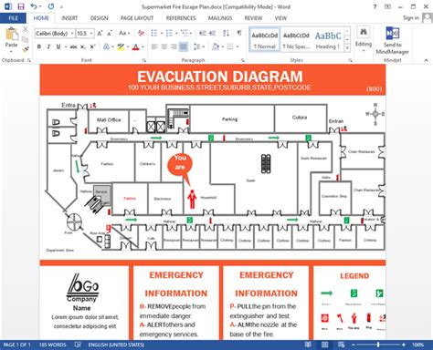 Evacuation Plan Template Word