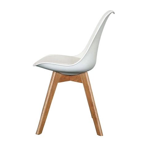 a white chair with wooden legs on a white background