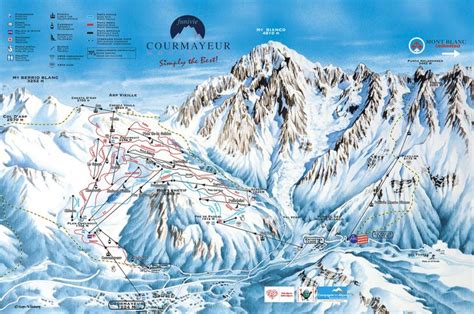 Chamonix Valley Ski Resorts Map, Grands Montets, la Flegere, Brevent ...