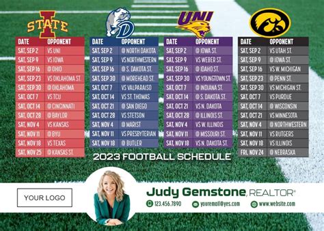 5×7 Magnet with Iowa Universities 2023 Football Schedules – Concordia ...