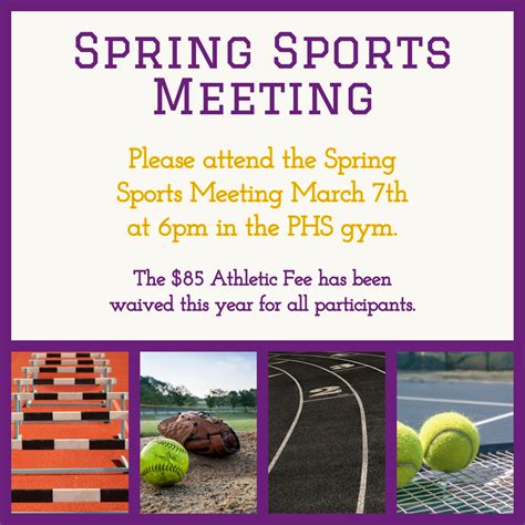 Spring Sports Meeting Soon | Park High School