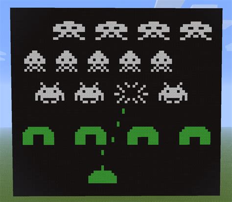 My Space Invaders pixel art. : Minecraft