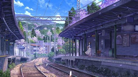 2560x1440 Anime Tran Station, Mujer, Escénico, Árboles, 2560x1440 ...