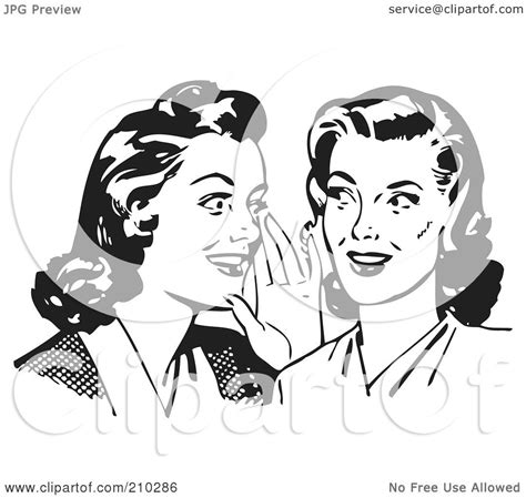 Royalty-Free (RF) Clipart Illustration of Retro Black And White Women ...