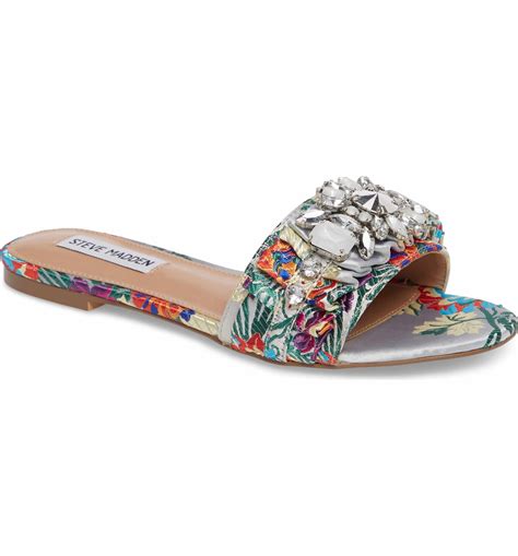 Steve Madden Pomona Crystal Embellished Slide Sandal (Women) | Nordstrom | Glamour shoes ...